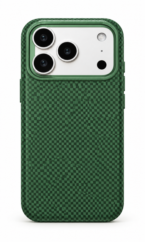 Fiber-Texture MagSafe Case for iPhone — Green large-scale product image on white background
