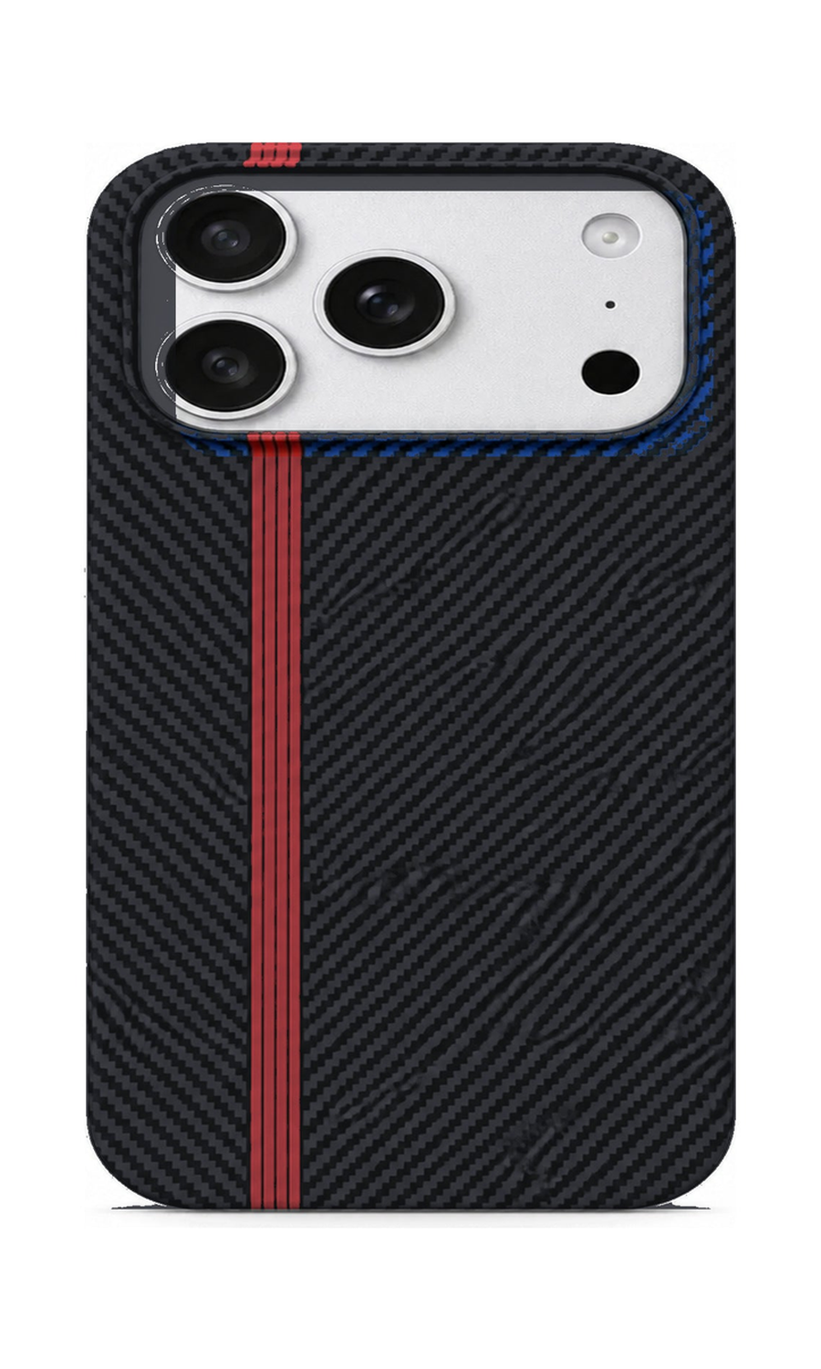 AP Lab Pro color SKU image v1: Black with Red Stripe iPhone case front view — large product scale on white background