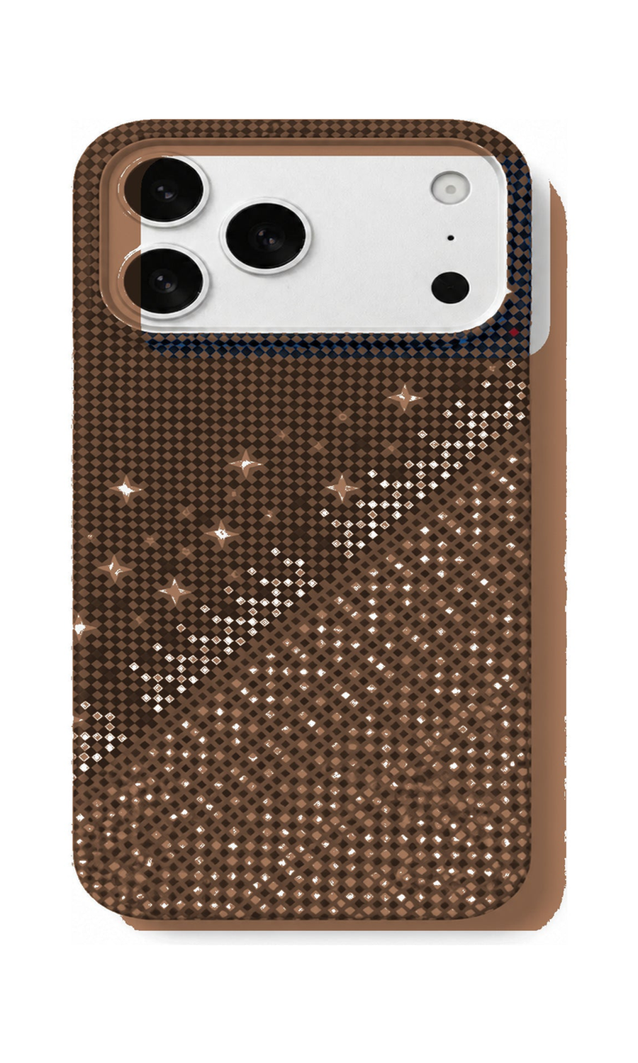AP Lab Pro color SKU image v1: Warm Speckled Brown iPhone case front view — large product scale on white background