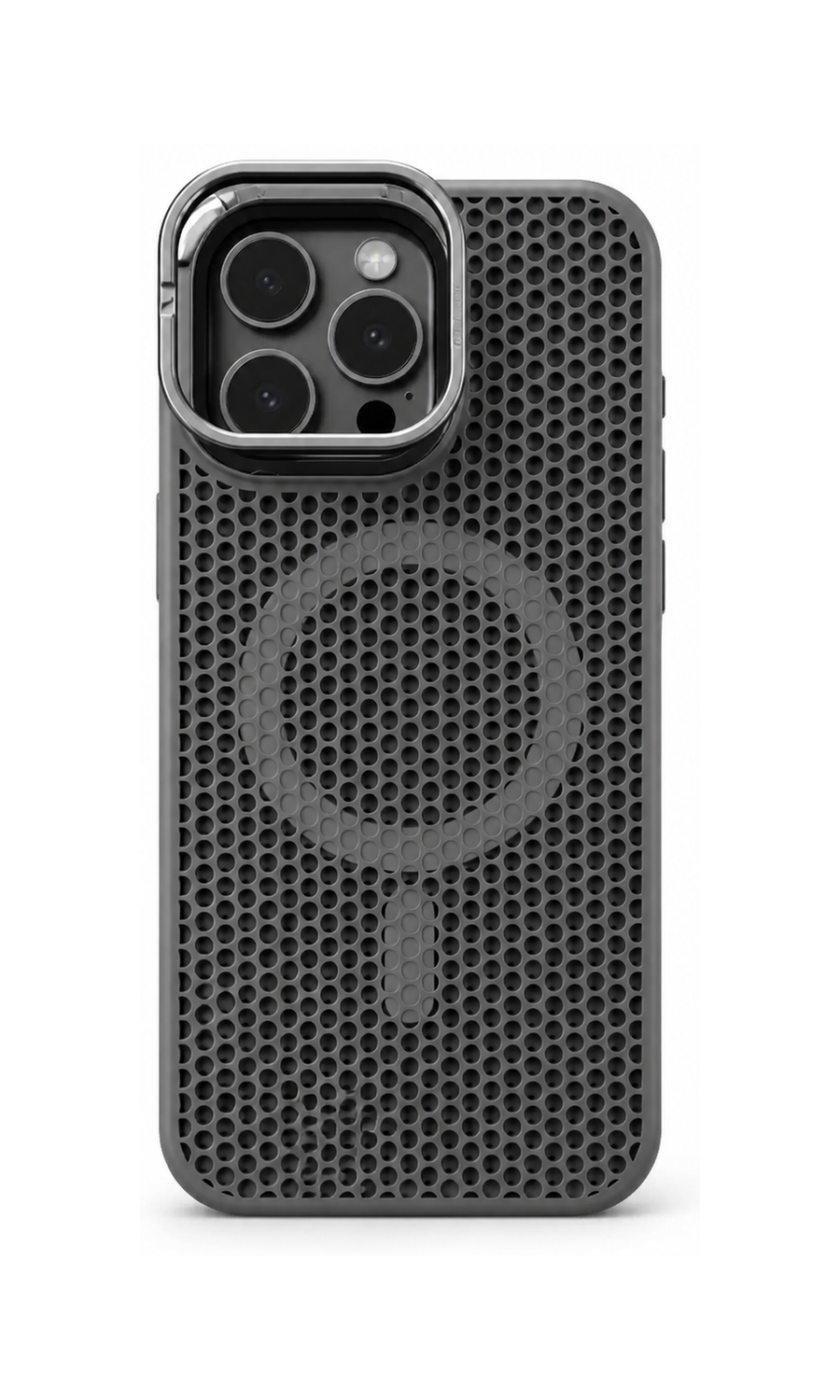 Camera Stand MagSafe Case for iPhone — Titanium Gray large-scale product image on white background