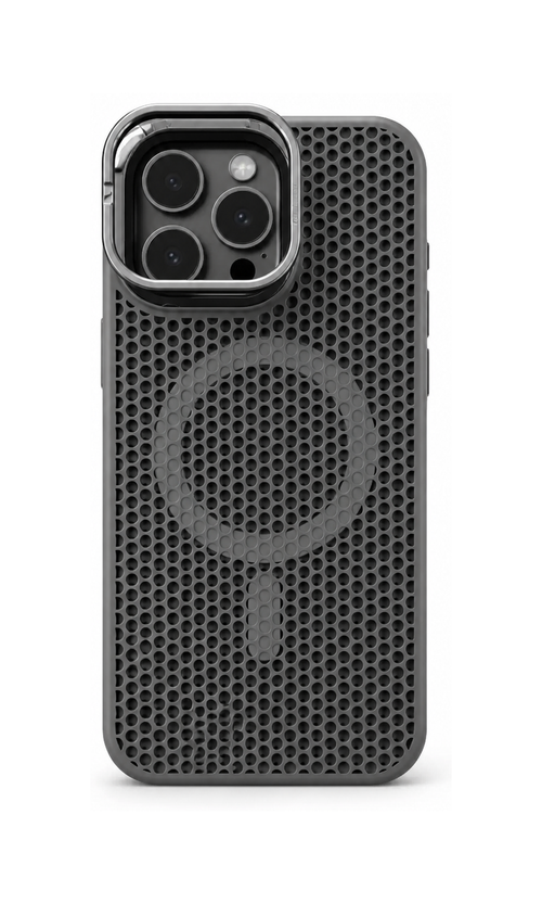 Camera Stand MagSafe Case for iPhone — Titanium Gray large-scale product image on white background