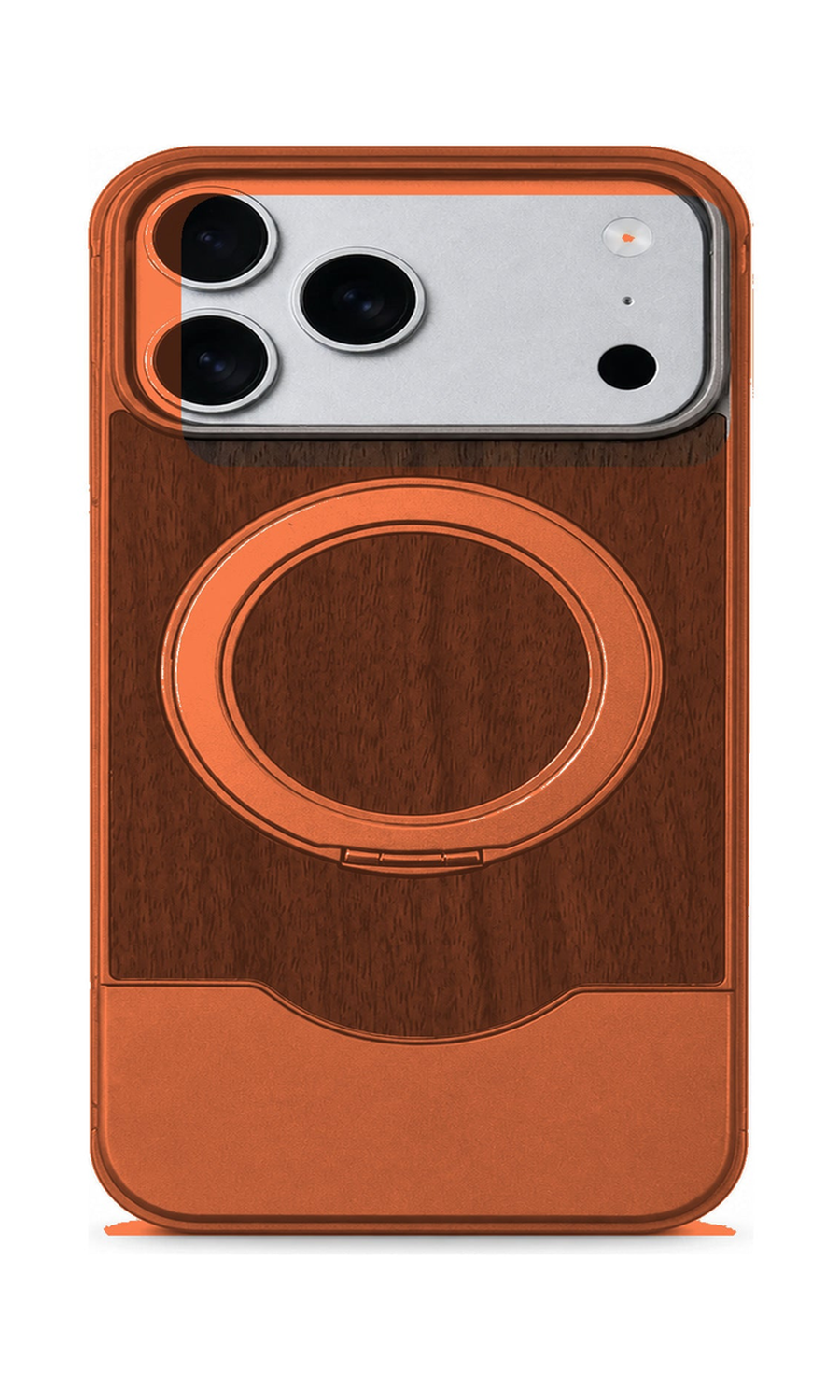 AP Lab Pro color SKU image v1: OrangeBrown iPhone case front view — large product scale on white background