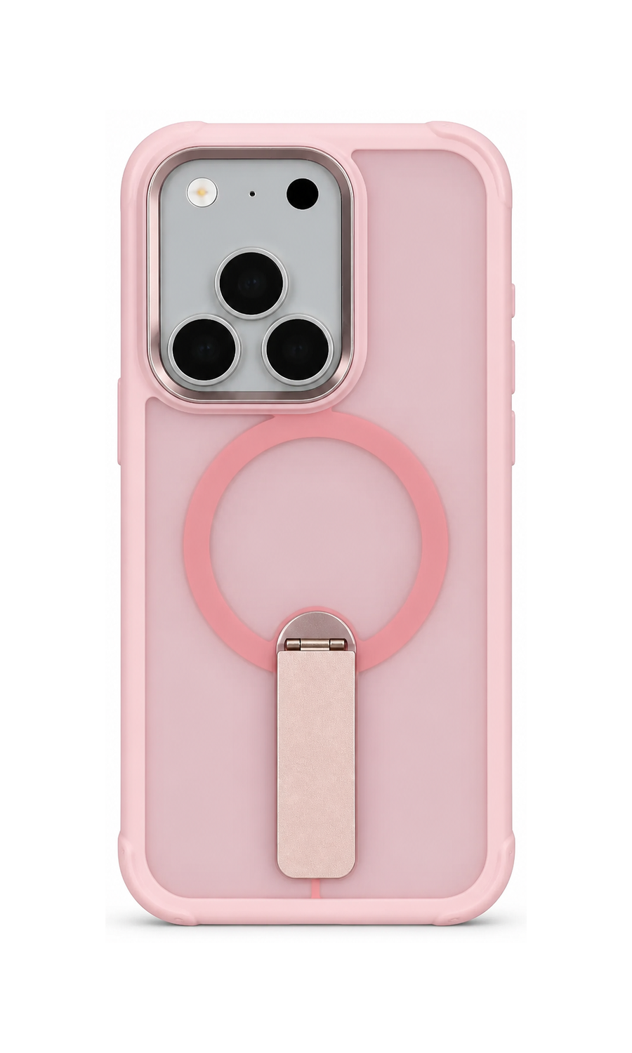 Rotating Stand MagSafe Case for iPhone — Clear Pink large-scale product image on white background