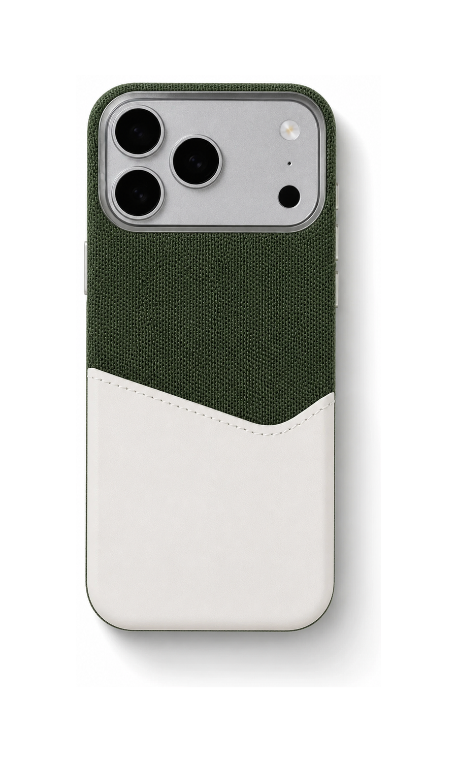 Magnetic Wallet Case for iPhone — Green-White large-scale product image on white background