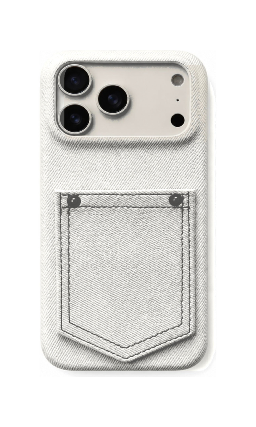 White magnetic wallet case on pure white background, proportion matched to reference image