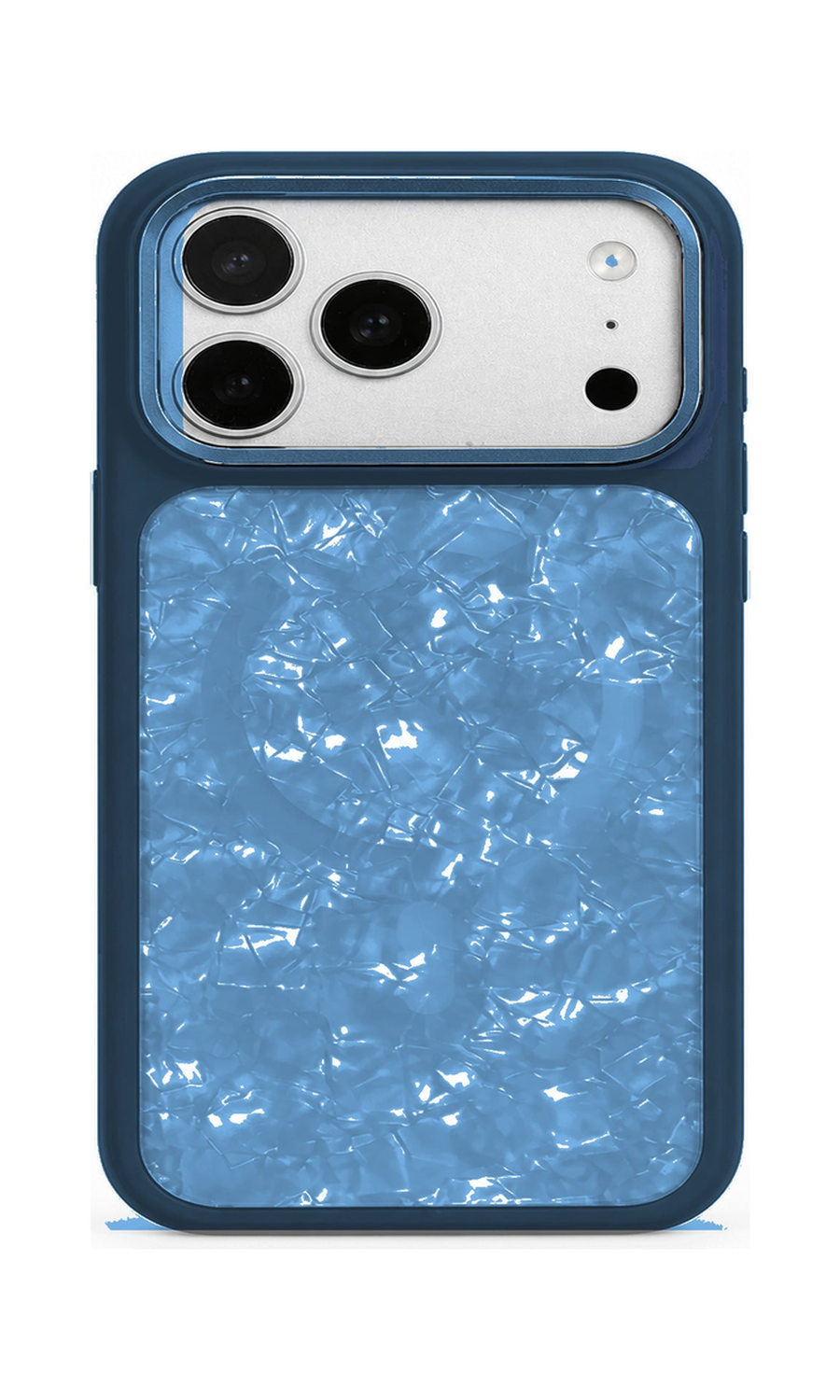 AP Lab Pro color SKU image v1: Blue iPhone case front view — large product scale on white background