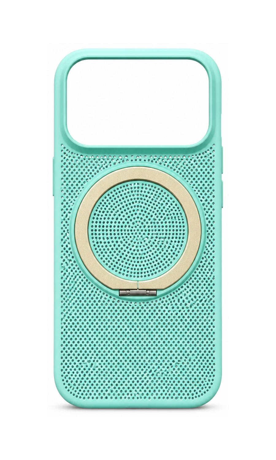 Ventilated MagSafe Case for iPhone — Cold-Brew Green (Bright Gold) large-scale product image on white background